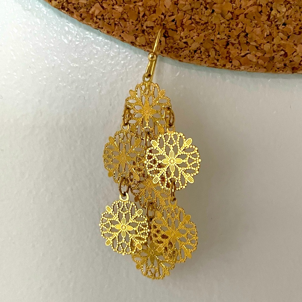 Gold colored earrings
